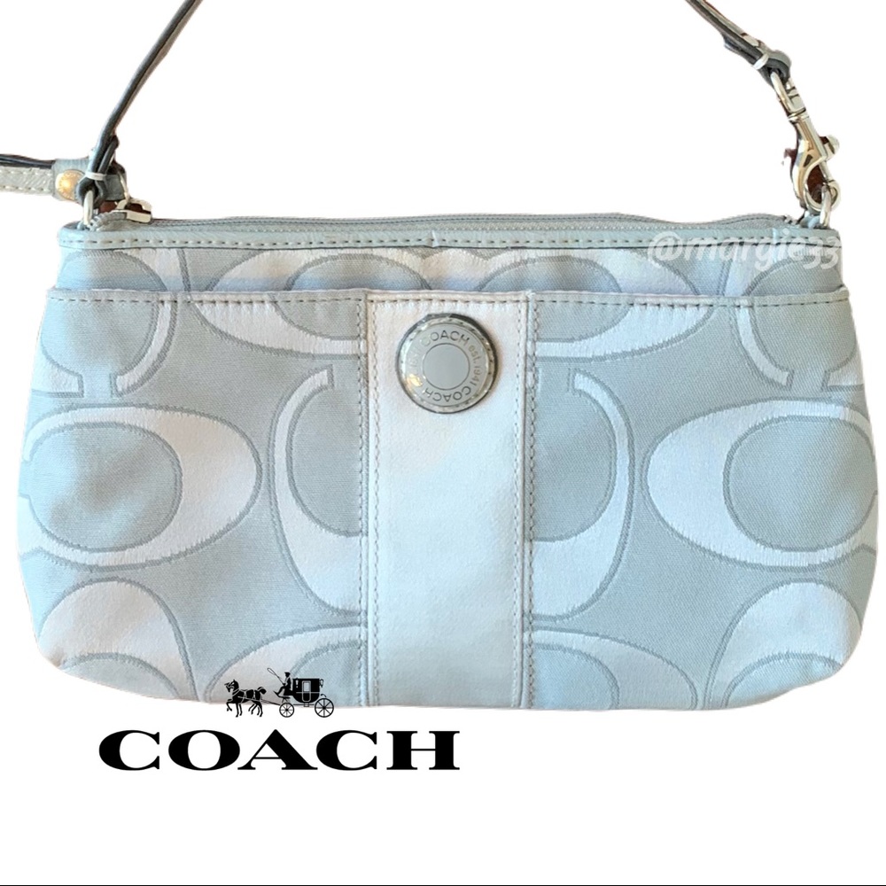 Coach | Signature Light Blue Wristlet